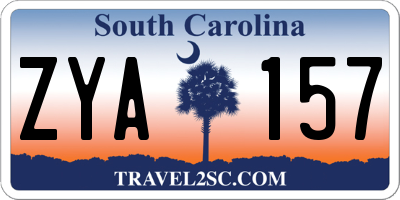 SC license plate ZYA157