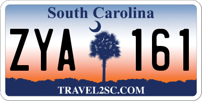 SC license plate ZYA161