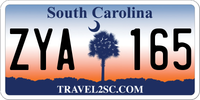 SC license plate ZYA165