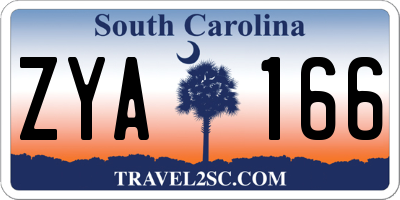 SC license plate ZYA166