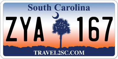SC license plate ZYA167