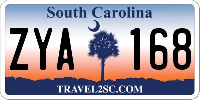SC license plate ZYA168