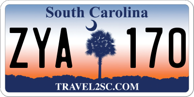 SC license plate ZYA170