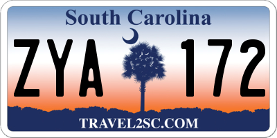 SC license plate ZYA172