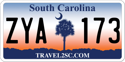 SC license plate ZYA173