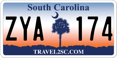 SC license plate ZYA174