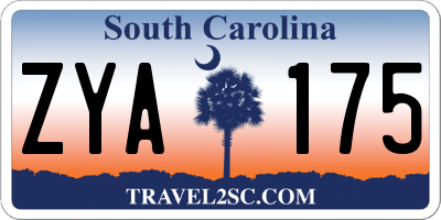 SC license plate ZYA175