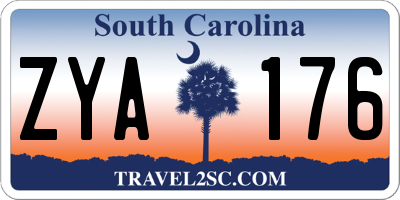 SC license plate ZYA176