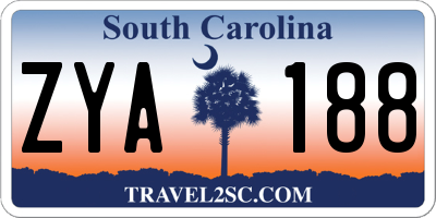 SC license plate ZYA188