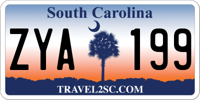 SC license plate ZYA199