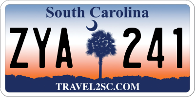 SC license plate ZYA241