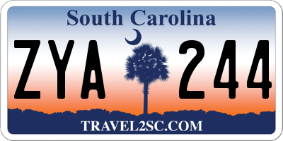 SC license plate ZYA244