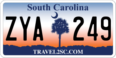 SC license plate ZYA249