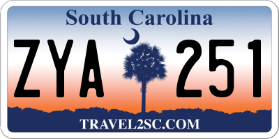 SC license plate ZYA251