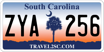 SC license plate ZYA256
