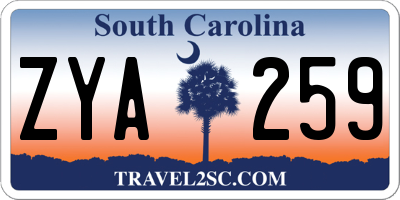 SC license plate ZYA259