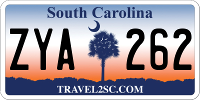 SC license plate ZYA262