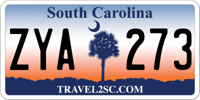 SC license plate ZYA273
