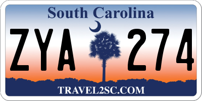 SC license plate ZYA274
