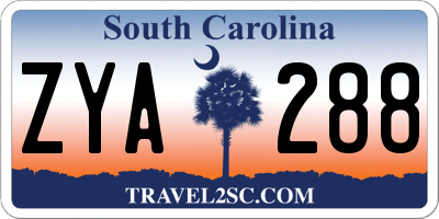 SC license plate ZYA288