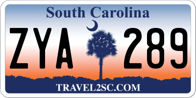 SC license plate ZYA289