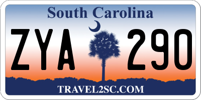 SC license plate ZYA290