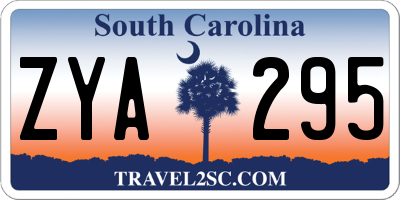 SC license plate ZYA295