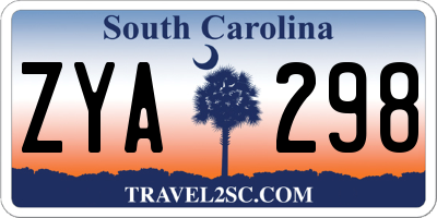 SC license plate ZYA298