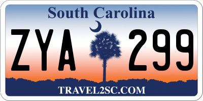 SC license plate ZYA299