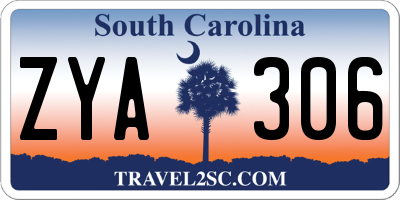 SC license plate ZYA306