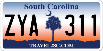 SC license plate ZYA311