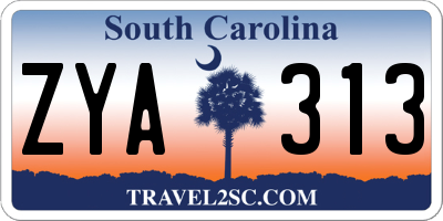 SC license plate ZYA313