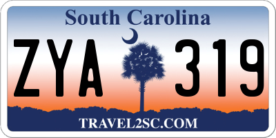 SC license plate ZYA319