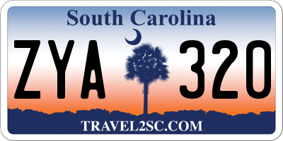 SC license plate ZYA320