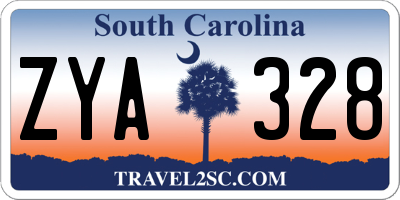 SC license plate ZYA328