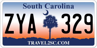 SC license plate ZYA329