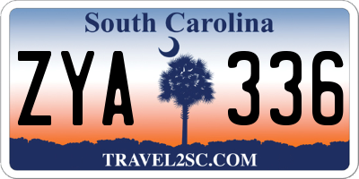 SC license plate ZYA336