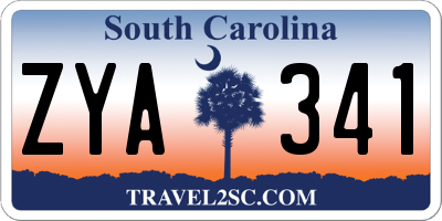 SC license plate ZYA341