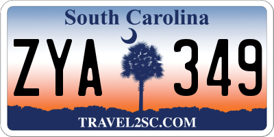 SC license plate ZYA349