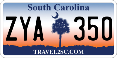 SC license plate ZYA350