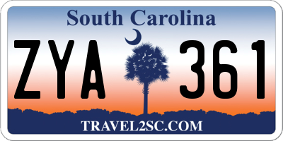 SC license plate ZYA361