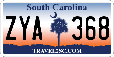 SC license plate ZYA368