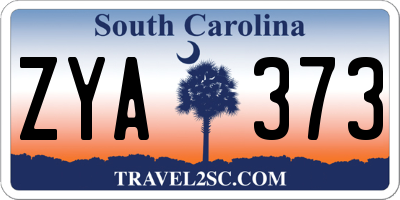 SC license plate ZYA373