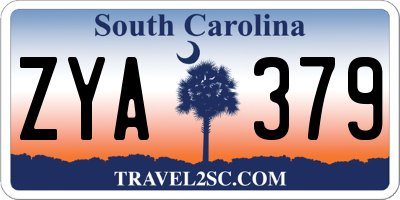SC license plate ZYA379
