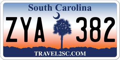 SC license plate ZYA382