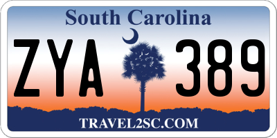 SC license plate ZYA389
