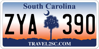SC license plate ZYA390