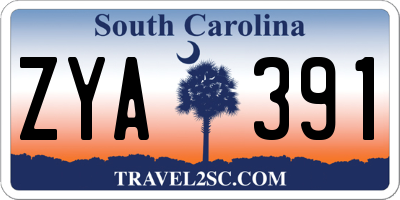 SC license plate ZYA391