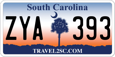 SC license plate ZYA393