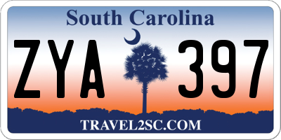 SC license plate ZYA397